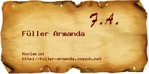 Füller Armanda névjegykártya